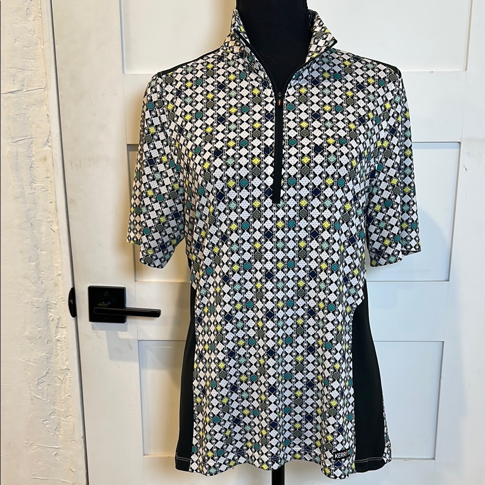 Kerrits Geometric Patterned Zip Sun Shirt